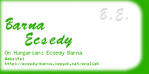 barna ecsedy business card